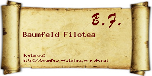 Baumfeld Filotea névjegykártya